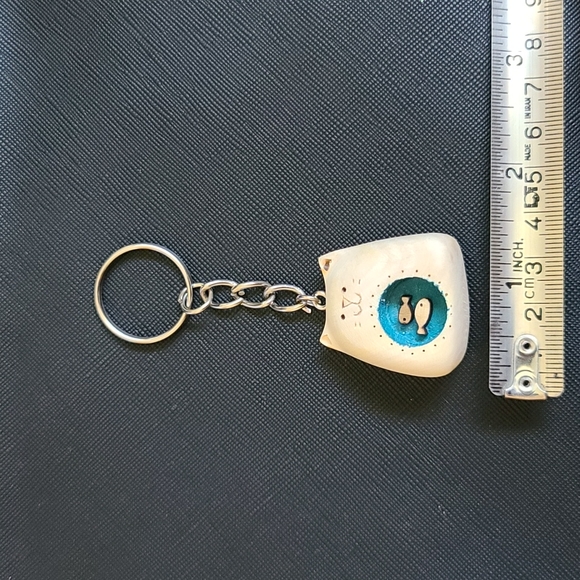 Very Cute Cat Key Chain wooded handmade for Cat lover - Picture 3 of 8